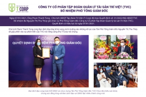 CÔNG TY CỔ PHẦN TẬP ĐOÀN QUẢN LÝ TÀI SẢN TRÍ VIỆT (TVC) BỔ NHIỆM PHÓ TỔNG GIÁM ĐỐC